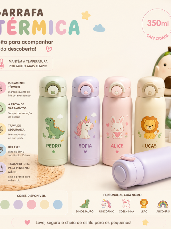 Garrafa Térmica Infantil Personalizada 350ml