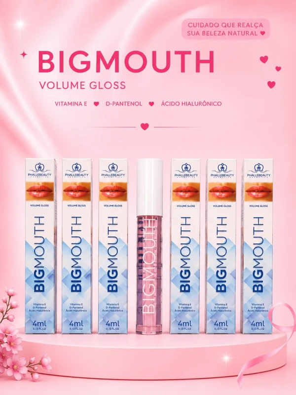 Gloss Labial Big Mouth Volume Gloss 4ml – Efeito Volumoso e Hidratante
