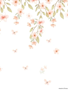 Painel Floral Flores ao Vento — Coral | BE-FR46