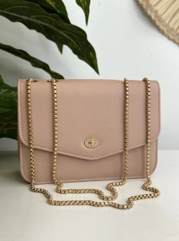 Bolsa Feminina Pequena Estruturada com Alça de corrente