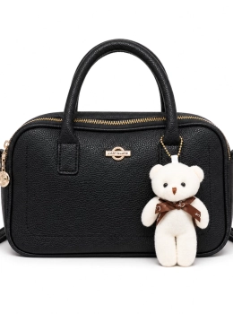Bolsa Feminina Baú Transversal  - com Chaveiro De Ursinho