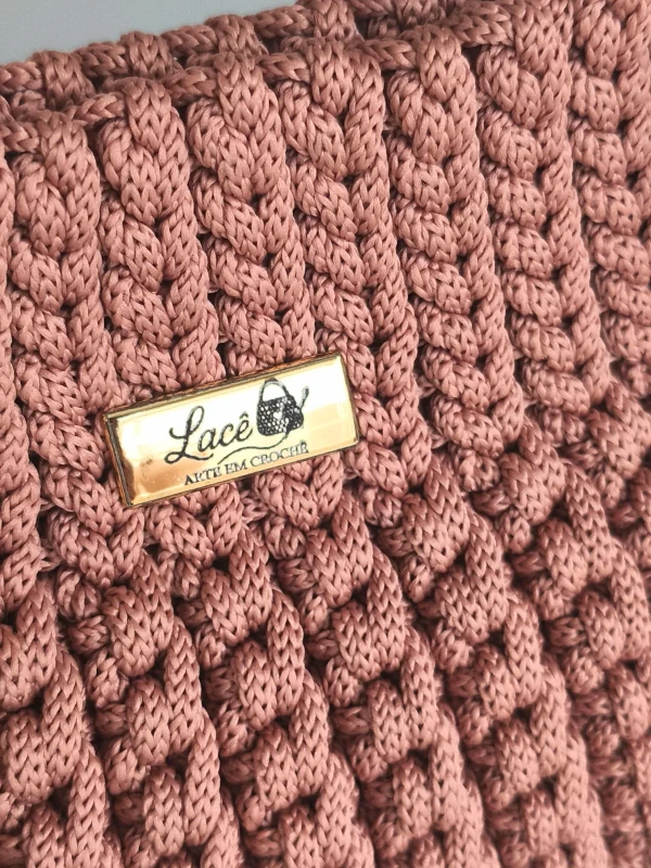 Bolsa Feminina em Crochê com Alça de Mão e de corrente