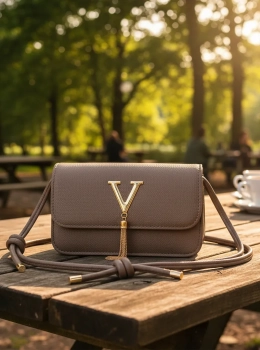 Bolsa Estruturada Feminina com Alça Transversal (Caqui)