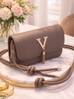Bolsa Estruturada Feminina com Alça Transversal (Caqui)