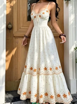 Vestido longo com decote em V