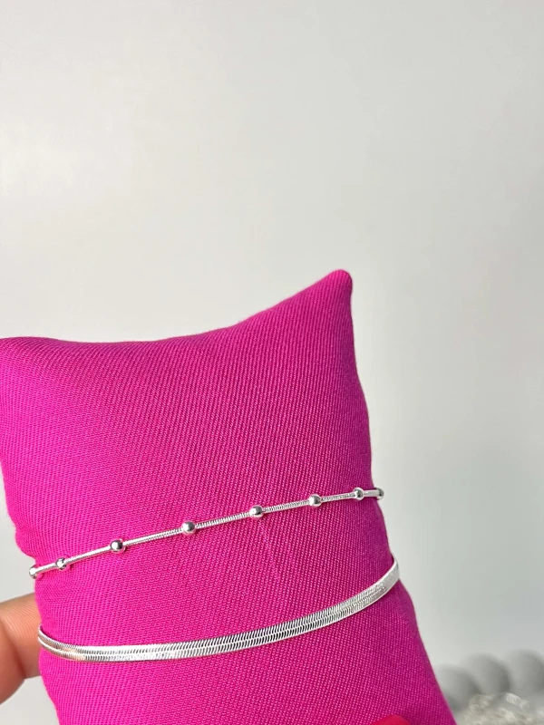 Pulseira Dupla Espelhada Bolinhas
