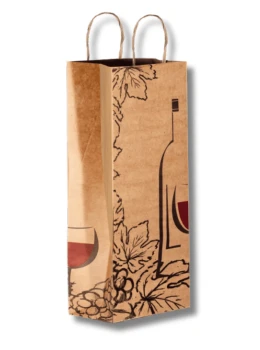 Sacola de vinho alça de papel