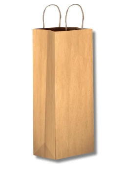 Sacola de vinho alça de papel lisa