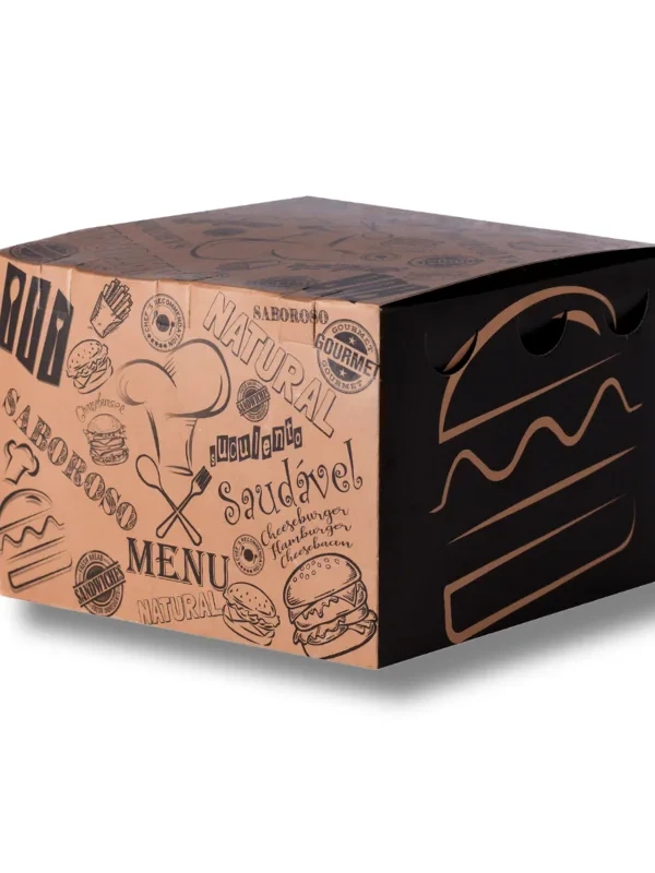 Caixa hambúrguer menu