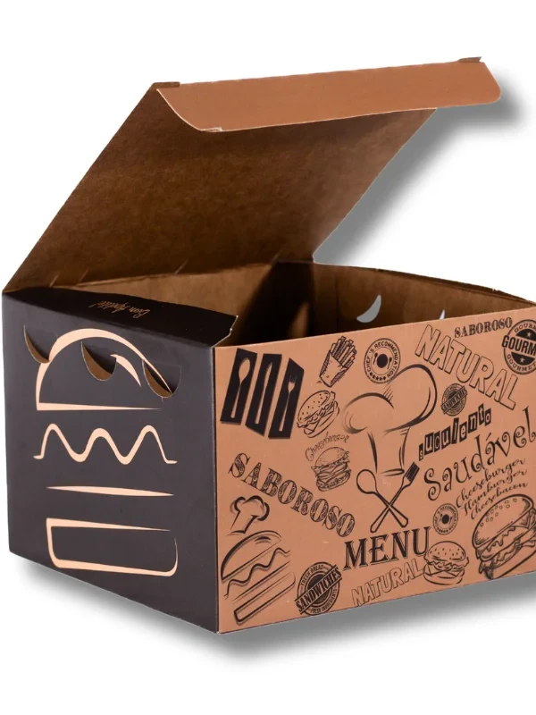Caixa hambúrguer menu