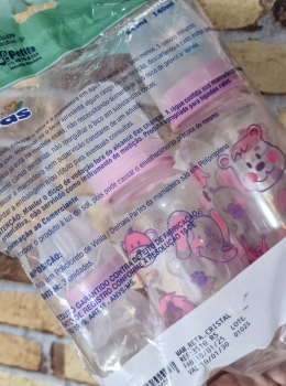 Kit 3 Mamadeiras Rosa Antivazamento Bebê