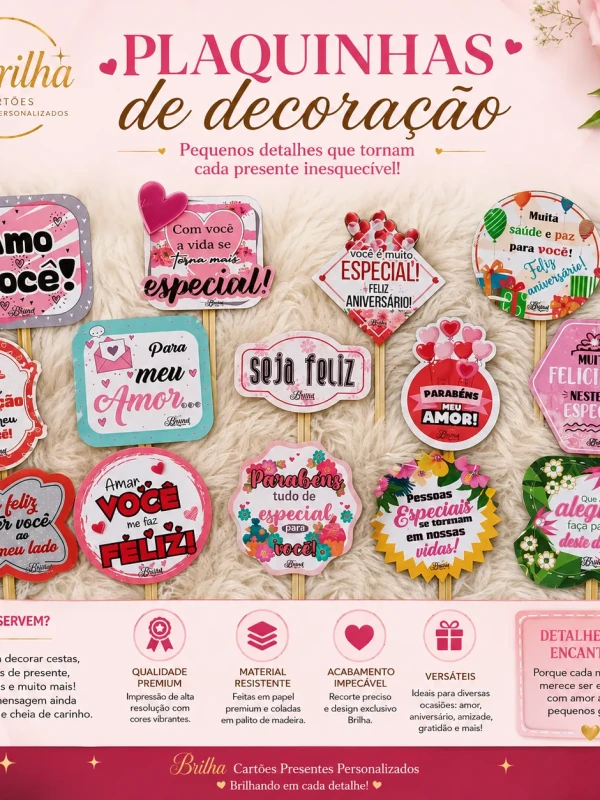 Tags e plaquinhas decorativas 