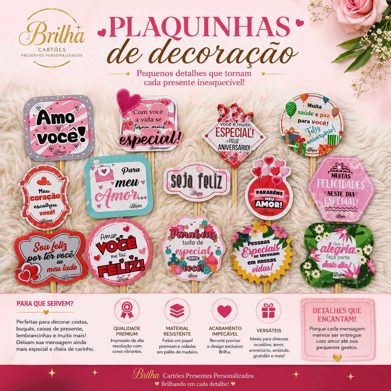Tags e plaquinhas decorativas 