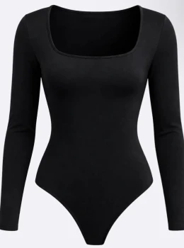 Body Preto manga longa