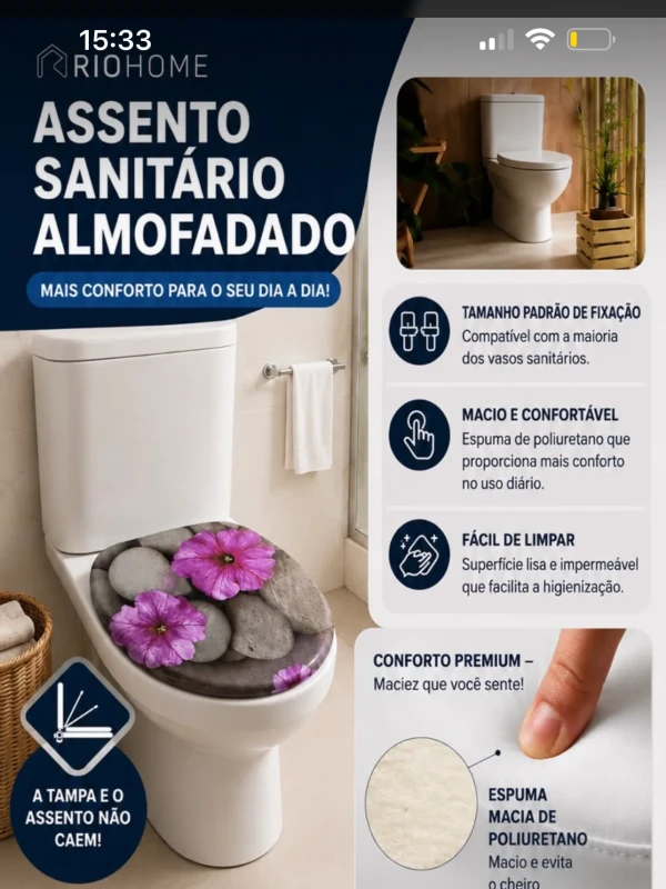 Assento Sanitário Confortável e Resistente