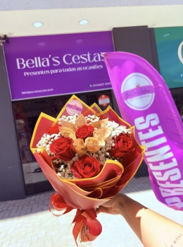 Buquê rosas + Dinheiro