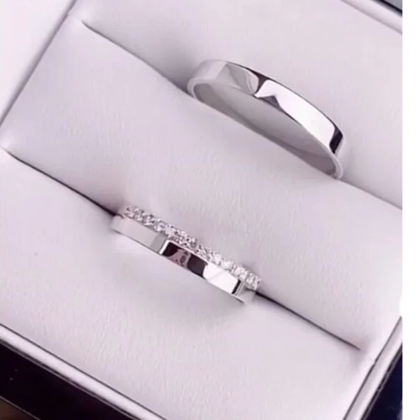 Alianças c/ 15 pedras (3mm) I Prata 950