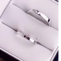 Alianças c/ 15 pedras (3mm) I Prata 950