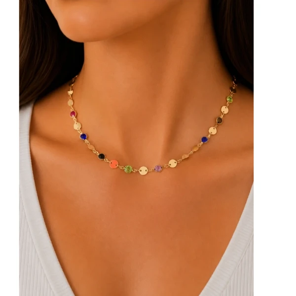 CHOKER ZIRCÔNIAS COLORIDAS