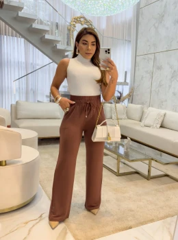 Calça Pantalona Moletinho