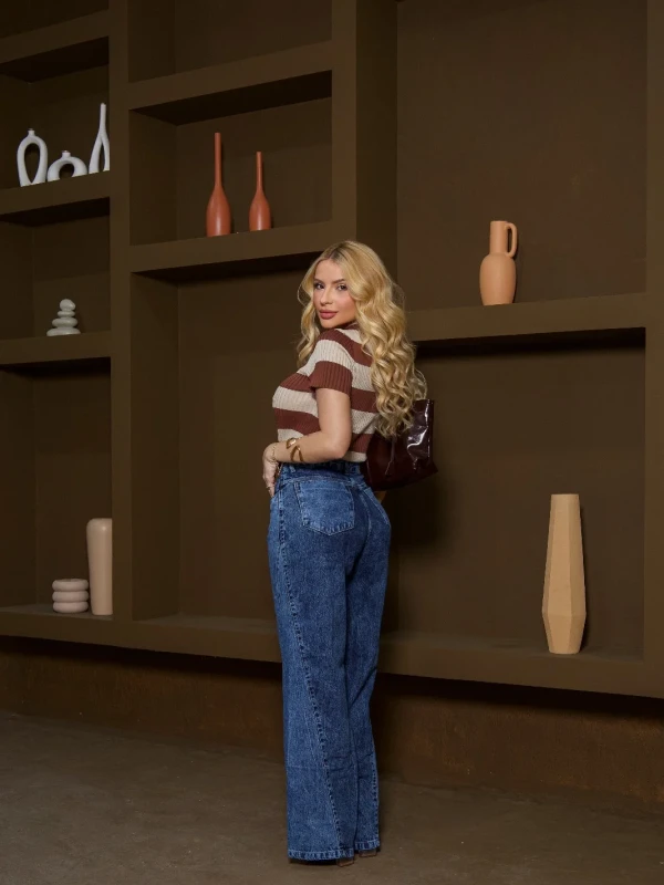 Calça Wide Leg Lu