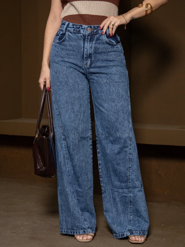 Calça Wide Leg Lu