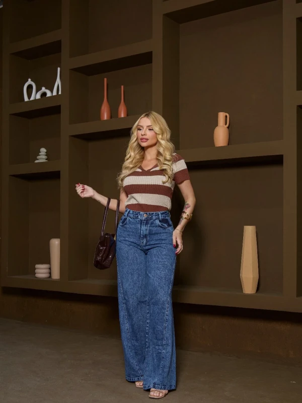 Calça Wide Leg Lu