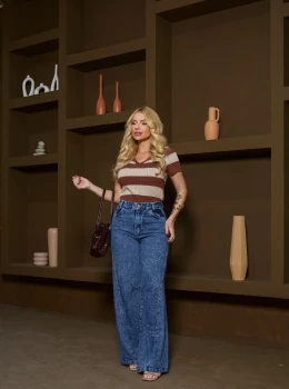 Calça Wide Leg Lu