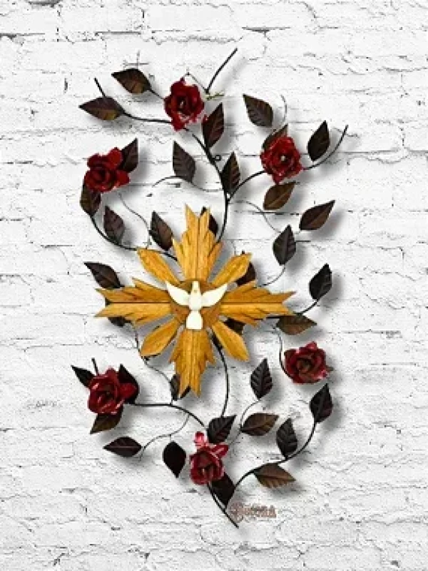 Quadro de Flores de Ferro com Divino
