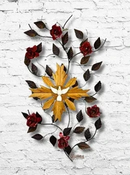 Quadro de Flores de Ferro com Divino