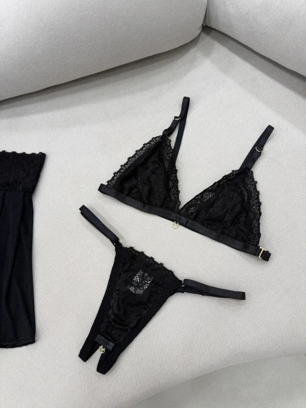 Conjunto Beijo Quente 3 peças Preto (M)