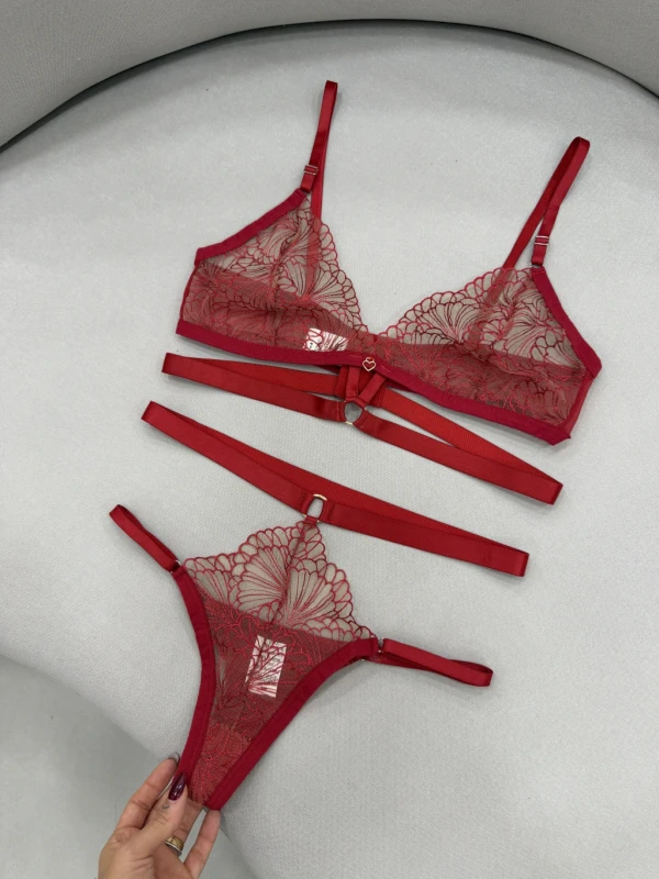 ❌ESGOTADO❌Conjunto Puro Domínio Vermelho c/ Nude (M)