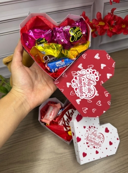 Caixa Coração Decorativa para Presentes