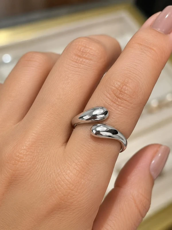 ✨️ Anel Regulável Gota Banhado a Prata 925 ou a Ouro 18K