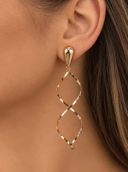 ✨️ Brinco Espiral Banhado a Ouro 18K