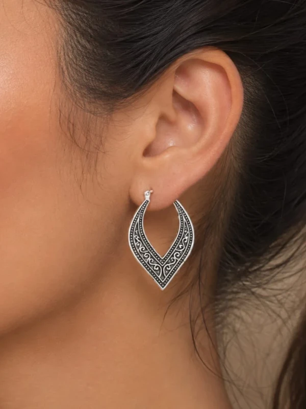 ✨️ Brinco Prata Envelhecida Estilo Boho Indiano Étnico Cigano
