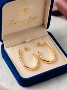 ✨️ Brinco Argola Redonda Gota Banhado a Ouro 18K