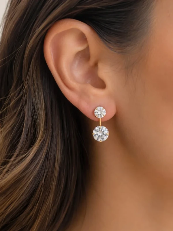 ✨️ Brinco Virgínia Ponto de Luz Banhado a Ouro 18K