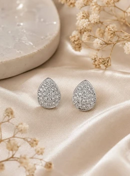 ✨️ Brinco Gota Cravejado em Zircônias Banhado a Prata 925
