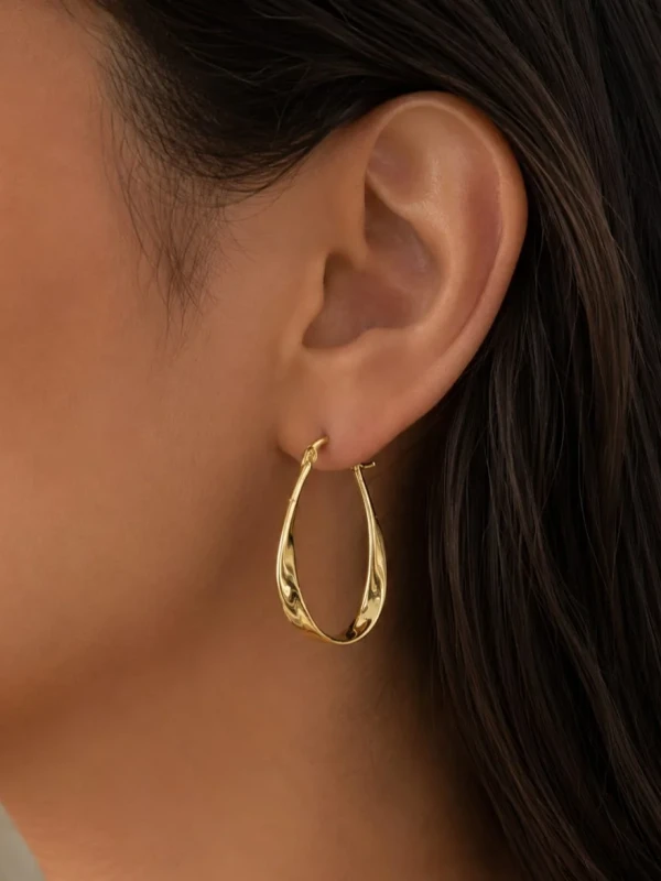 ✨️ Brinco Orgânico Banhado a Ouro 18k