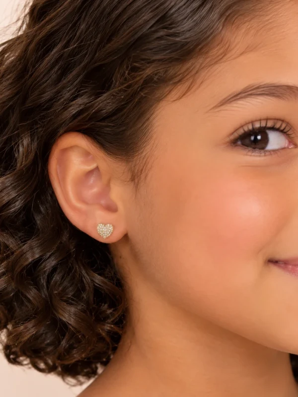 ✨️ Brinco Coração Cravejado Micro Zircônias Banhado a Ouro 18K