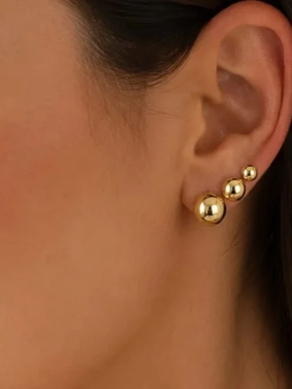 ✨️ Trio de Brincos Esferas Banhado a Ouro 18K