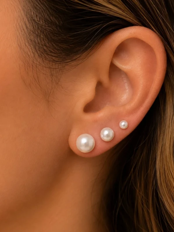 ✨️ Trio Pérolas Banhado a Ouro 18K