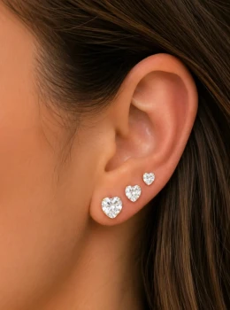 ✨️ Trio Coração Zircônia Banhado a Ouro 18K