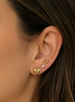 ✨️ Trio de Brincos Minimalistas Banhado a Ouro 18K