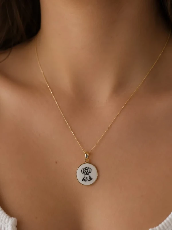 ✨️ Colar Pingente Madrepérola Mãe de Pet Banhado a Ouro 18K