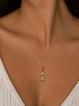 ✨️ Colar Filhos Cravejado em Zircônias Banhado a Ouro 18K
