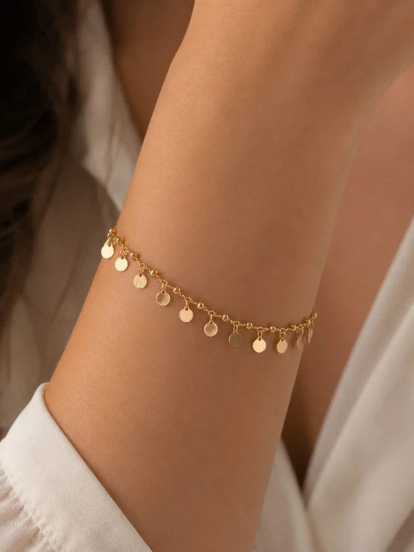 ✨️ Pulseira Medalhinhas Banhada a Ouro 18K