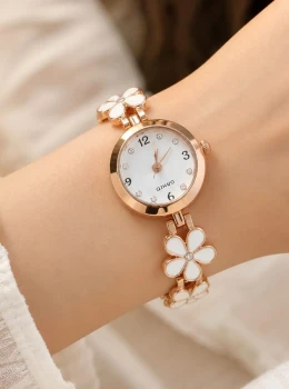 ✨️ Relógio Floral Pulseira Versátil de Aço