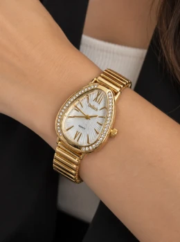 ✨️ Relógio Oval Pulseira Elástica Dourada